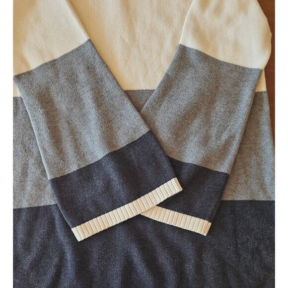 New Charter Club Sweater Color Block Cotton Blend Sz L Sweater - Picture 8 of 12